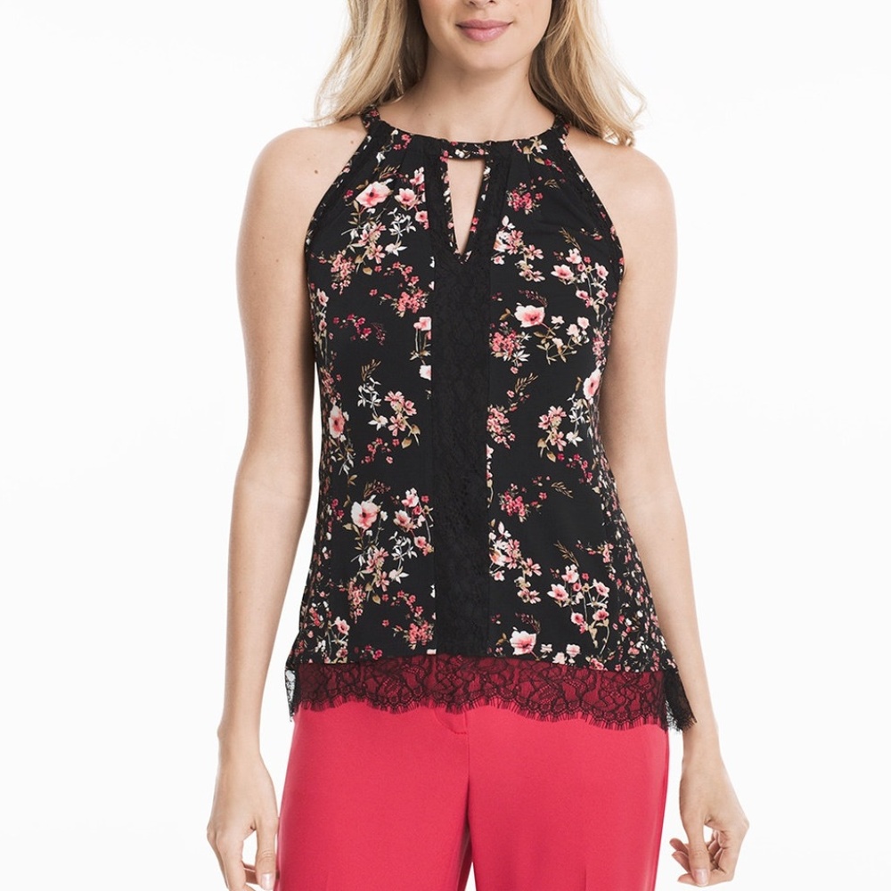 White House Black Market Embroidered Floral